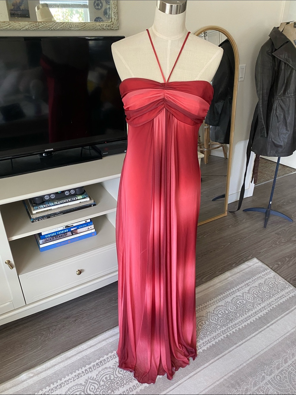 Vintage Y2K Dollar Ombré Chiffon Maxi Dress
